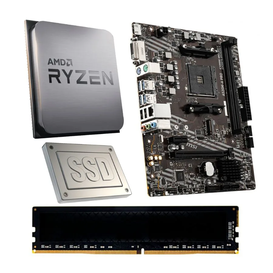 COMBO ACTUALIZACIION PC AMD RYZEN 3 3200G + A520 + 8GB + SSD 480GB