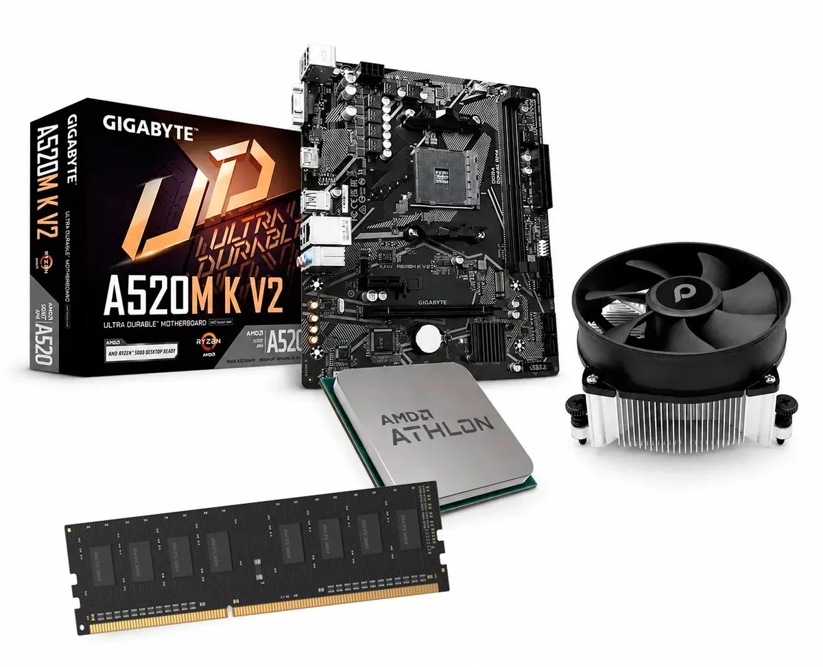 Combo Actualizacion Amd Athlon 3000g Gigabyte A520m K V2 + Memoria 8gb Ddr4 